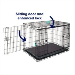Frisco Heavy Duty Enhanced Lock Sliding Double Door Fold & Carry Wire Dog Crate & Mat Kit -Frisco Sales Store 297461 PT6. AC SS1800 V1633115281