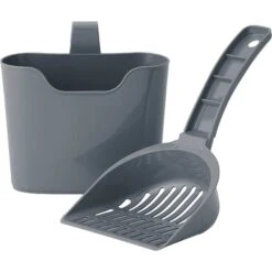 Frisco Plastic Litter Scooper With Caddy & IRIS USA Open Top Litter Box With Scatter Shield -Frisco Sales Store 298166 PT2. AC SS1800 V1623196049