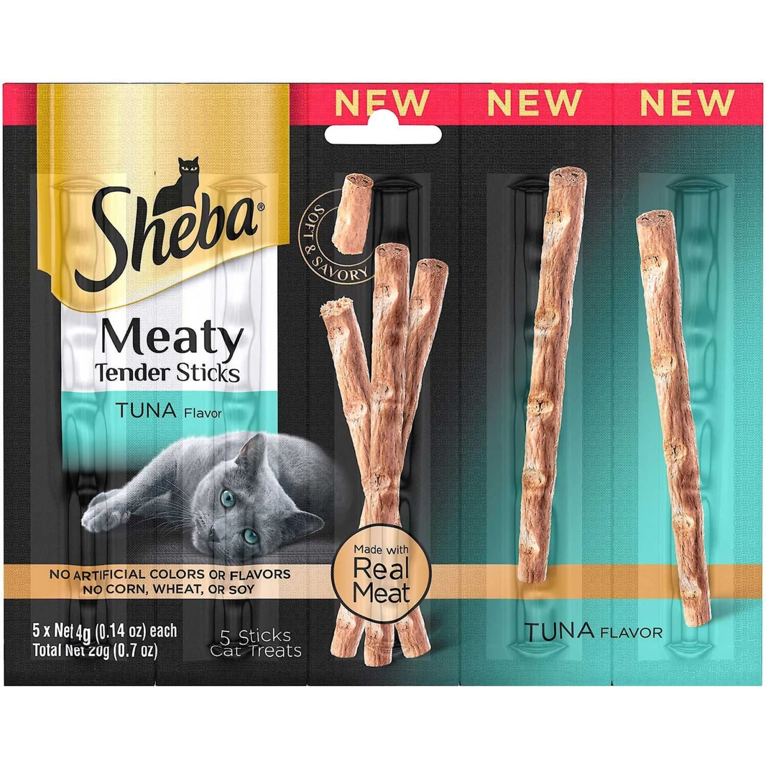 Sheba Meaty Tender Sticks Tuna Flavor Soft Adult Cat Treats & Frisco Squirrel Plush Cat Toy With Refillable Catnip 2 Sheba Meaty Tender Sticks Tuna Flavor Soft Adult Cat Treats & Frisco Squirrel Plush Cat Toy With Refillable Catnip - Image 2