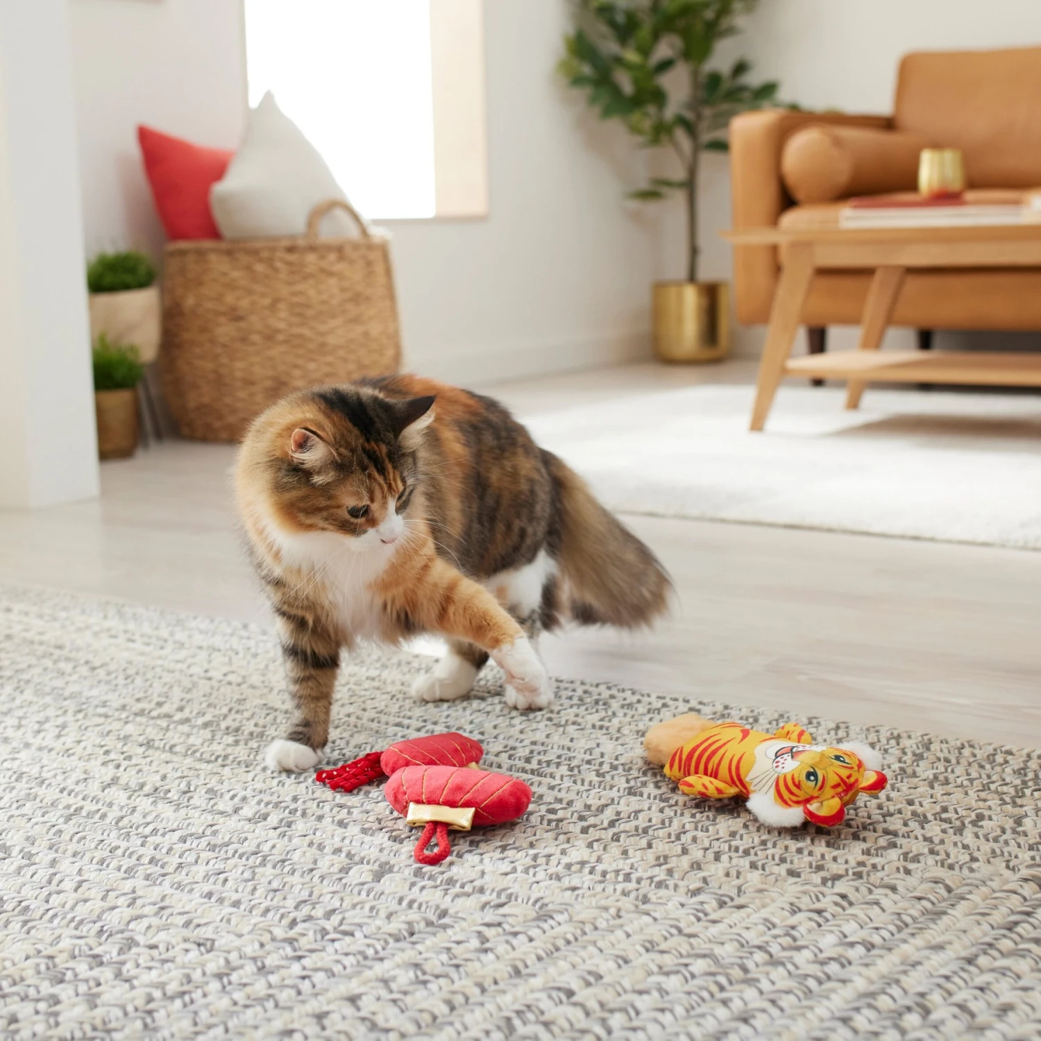 Frisco Lunar New Year Lantern & Tiger Plush Kicker Cat Toy With Catnip 3 Frisco Lunar New Year Lantern & Tiger Plush Kicker Cat Toy With Catnip - Image 3