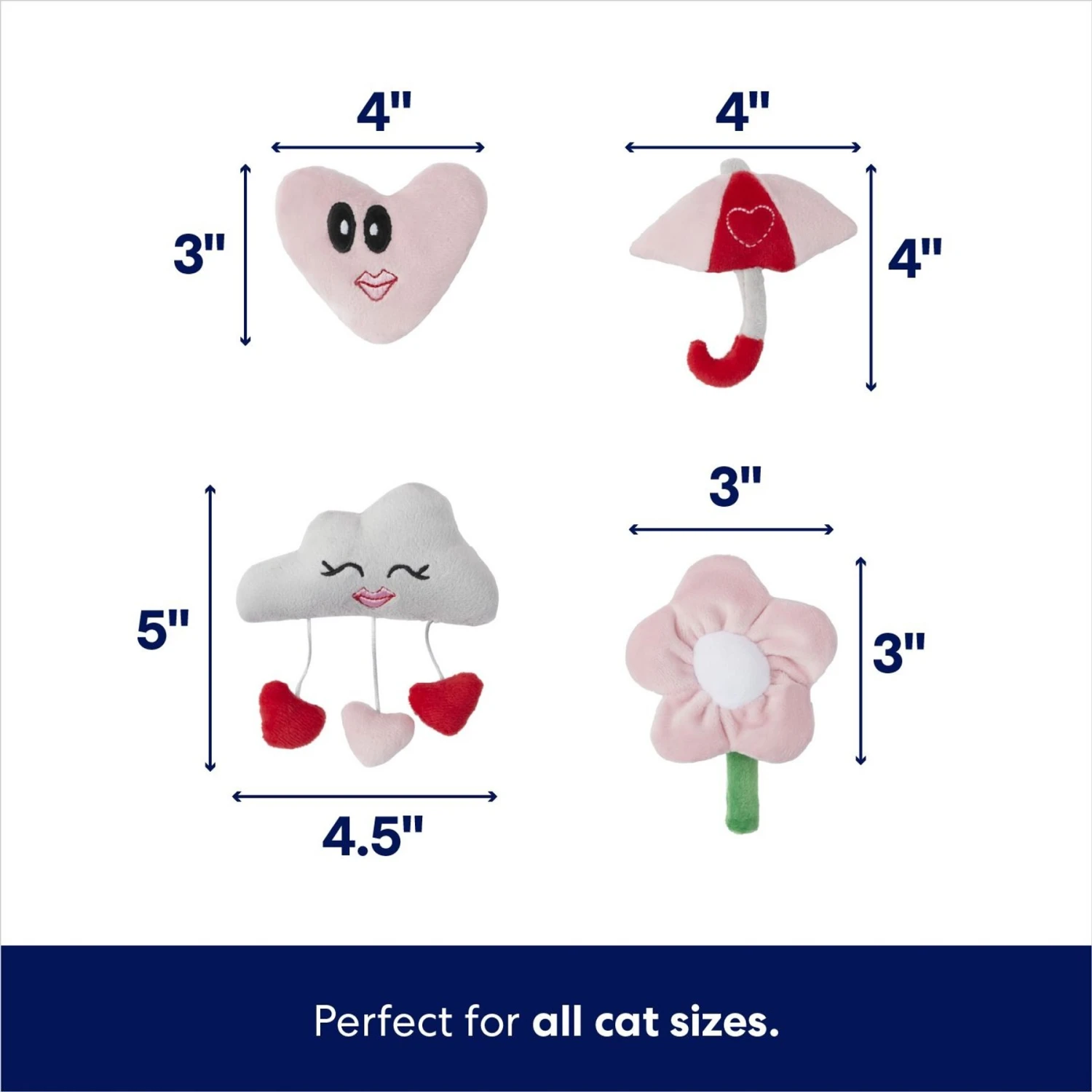 Frisco It's Raining Love Plush Cat Toy With Catnip, 4 Count 2 Frisco It's Raining Love Plush Cat Toy With Catnip, 4 Count - Image 2