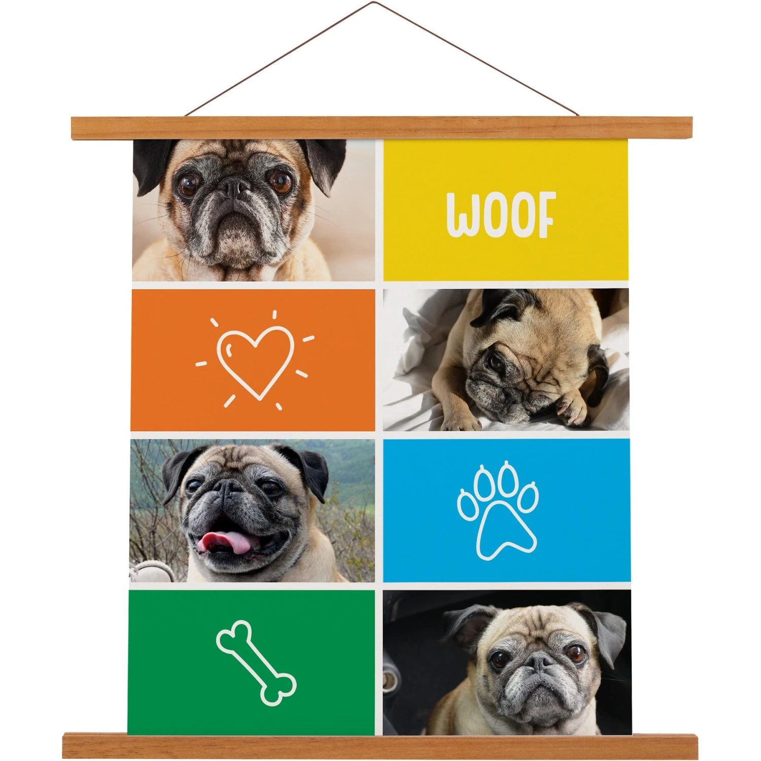 Frisco Personalized Woof Canvas Poster With Wood Hanger, 16" X 20" 1 Frisco Personalized Woof Canvas Poster With Wood Hanger, 16" X 20"