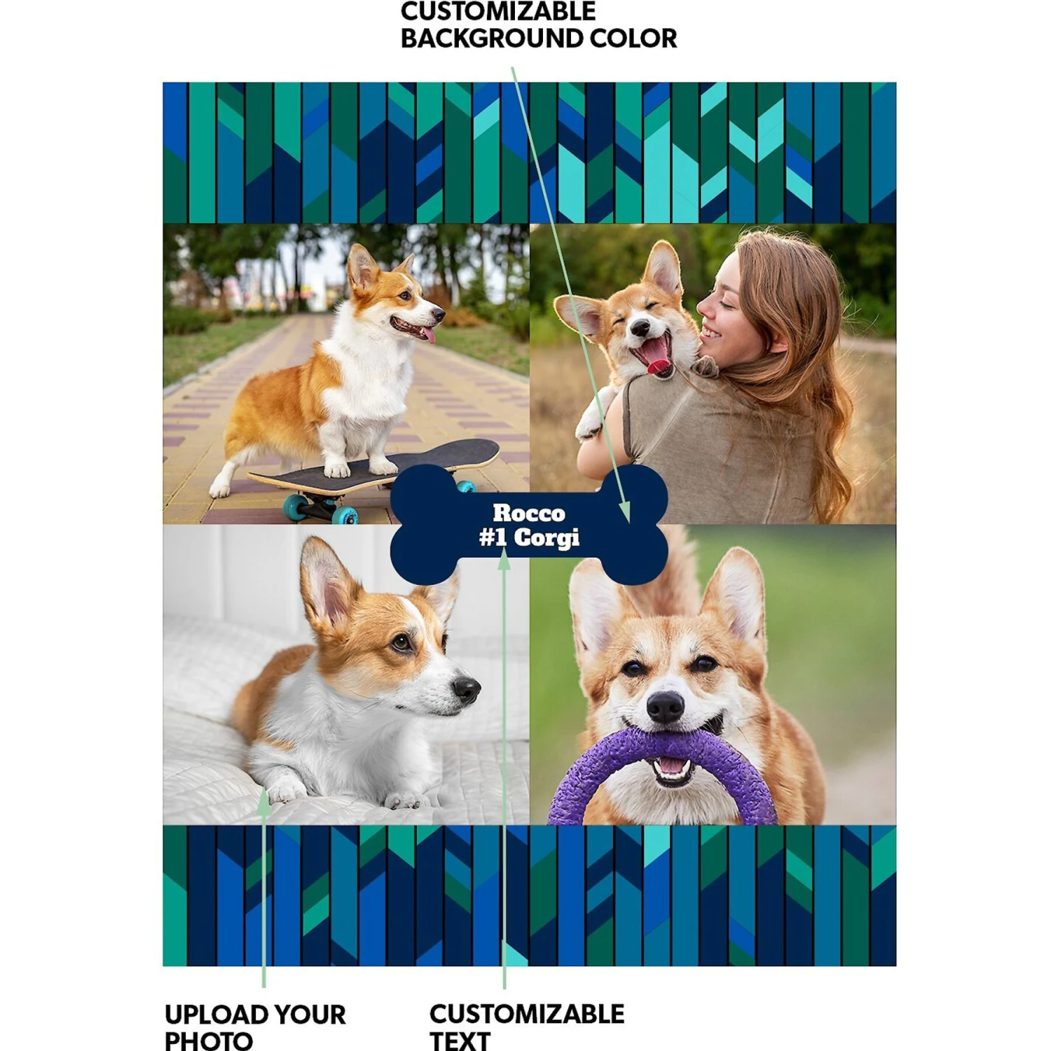 Frisco Personalized Contemporary Mosaic With Bone Collage Canvas Poster With Wood Hanger, 16" X 20" 2 Frisco Personalized Contemporary Mosaic With Bone Collage Canvas Poster With Wood Hanger, 16" X 20" - Image 2