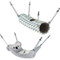 Frisco Geometric Small Pet Plush Hanging Tunnel & Frisco Hanging Koala Small Pet Bed