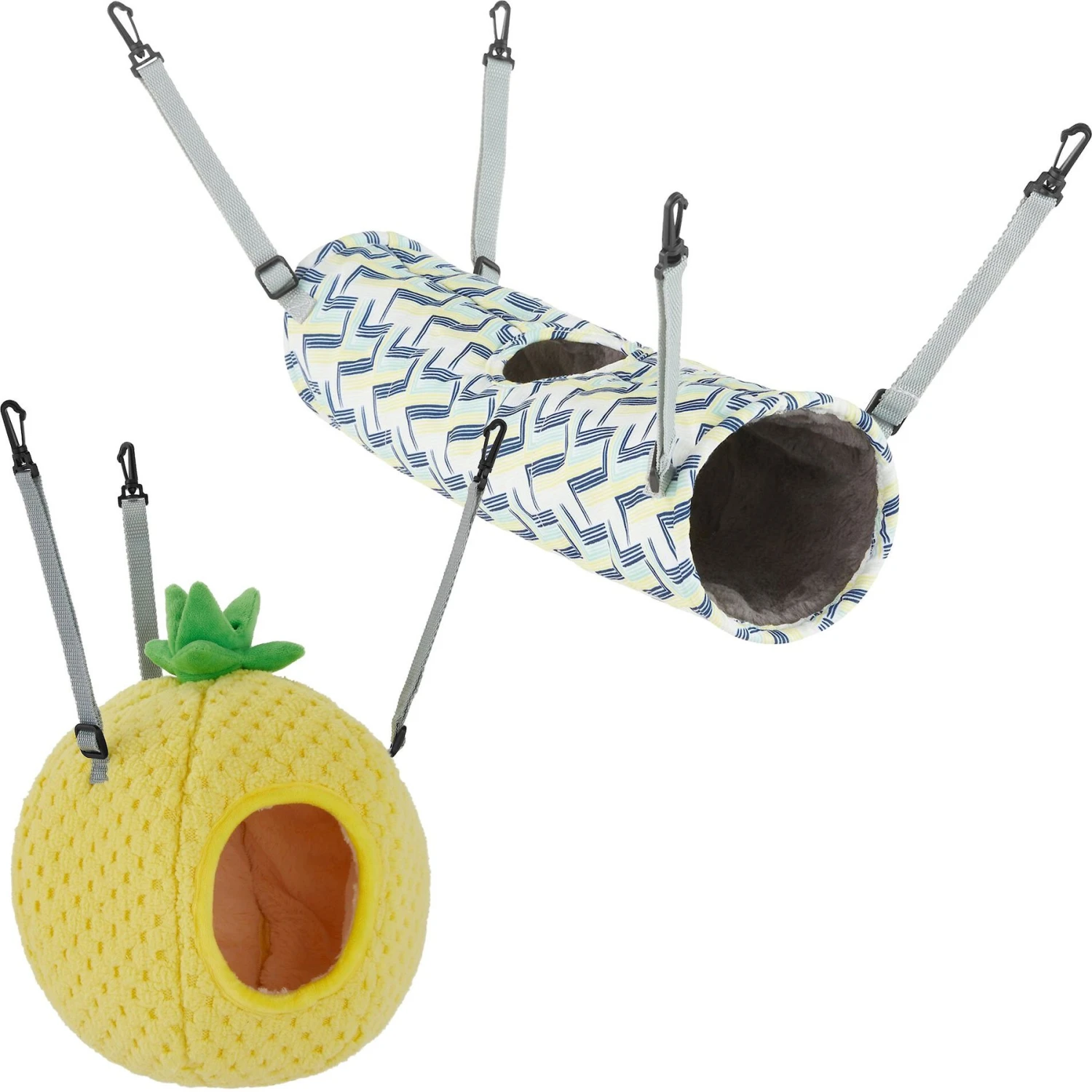 Frisco Geometric Small Pet Plush Hanging Tunnel & Frisco Pineapple Small Pet Hideaway 1 Frisco Geometric Small Pet Plush Hanging Tunnel & Frisco Pineapple Small Pet Hideaway