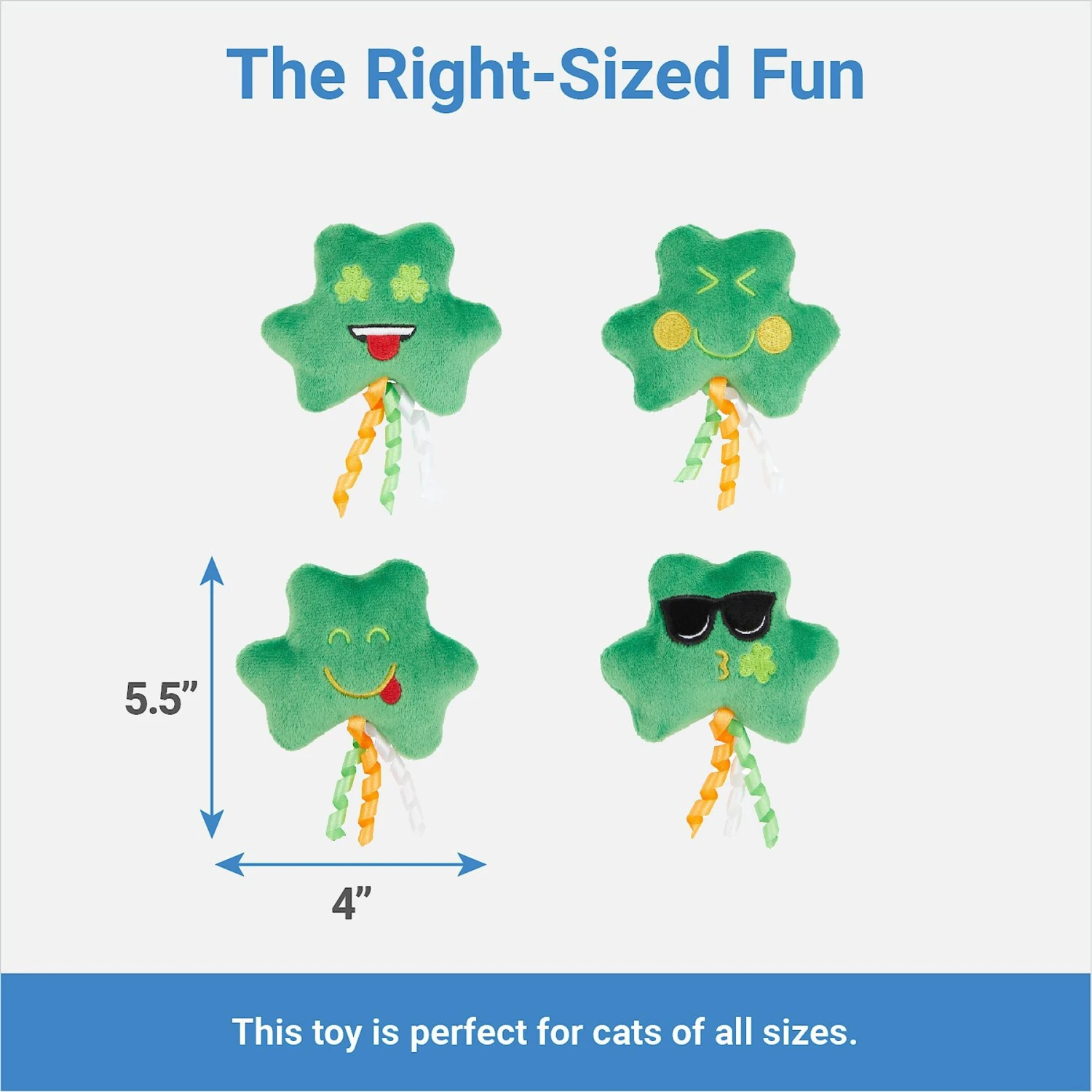 Frisco St. Patrick's Shamrock Plush Cat Toy With Catnip 2 Frisco St. Patrick's Shamrock Plush Cat Toy With Catnip - Image 2