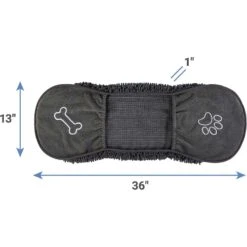 Frisco Microfiber Chenille Shammy Towel & Frisco Microfiber Chenille Paw Print Dog & Cat Mat, Dark Gray -Frisco Sales Store 303468 PT2. AC SS1800 V1623059252