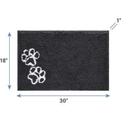 Frisco Microfiber Chenille Shammy Towel & Frisco Microfiber Chenille Paw Print Dog & Cat Mat, Dark Gray -Frisco Sales Store 303468 PT6. AC SS1800 V1623057453