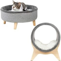Frisco Modern Round Elevated Cat Bed & Frisco Modern Tunnel Elevated Cat Bed