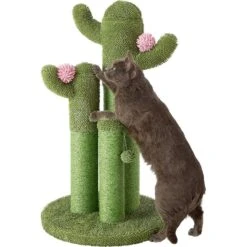 Frisco Self Warming Bolster Round Kitten Bed & Frisco Cactus Cat Scratching Post -Frisco Sales Store 303576 PT4. AC SS1800 V1623039147