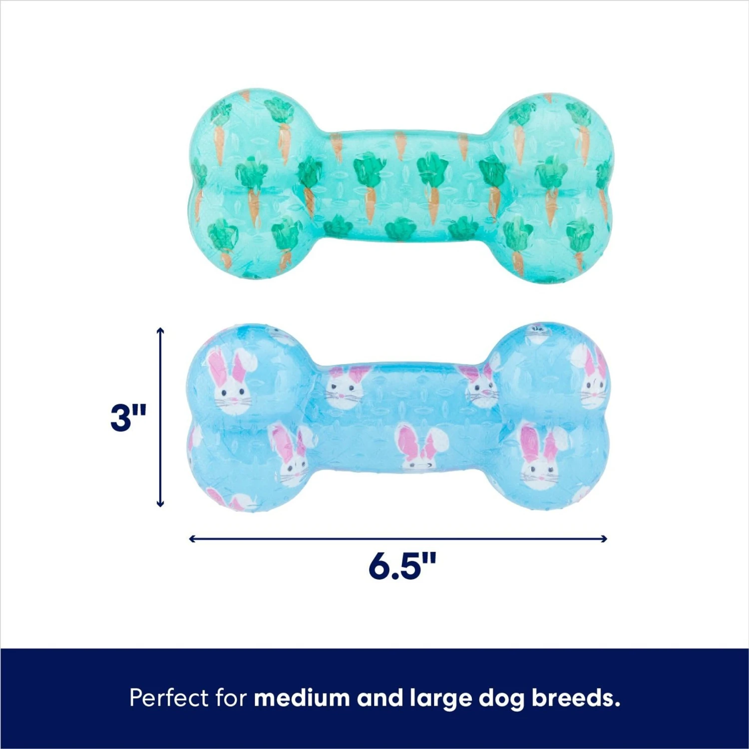 Frisco Easter TPR Bone Squeaky Dog Toy, Medium/Large, 2 Count 2 Frisco Easter TPR Bone Squeaky Dog Toy, Medium/Large, 2 Count - Image 2