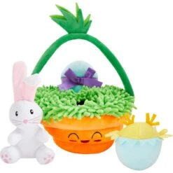 Frisco Easter Basket Hide & Seek Puzzle Plush Squeaky Dog Toy
