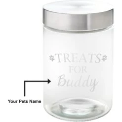 Frisco Paw Print Glass Personalized Treat Jar With Lid, 5 Cup, 40oz -Frisco Sales Store 309522 PT2. AC SS1800 V1645206122