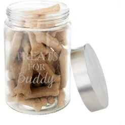 Frisco Paw Print Glass Personalized Treat Jar With Lid, 5 Cup, 40oz -Frisco Sales Store 309522 PT3. AC SS1800 V1645206096