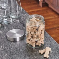 Frisco Paw Print Glass Personalized Treat Jar With Lid, 5 Cup, 40oz -Frisco Sales Store 309522 PT4. AC SS1800 V1645206391