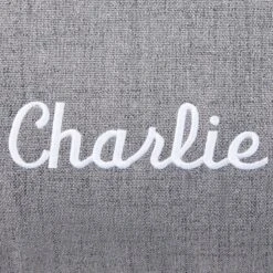 Frisco Personalized Knife Edge Bed, Dark Grey Linen, Large -Frisco Sales Store 311762 PT3. AC SS1800 V1630593996