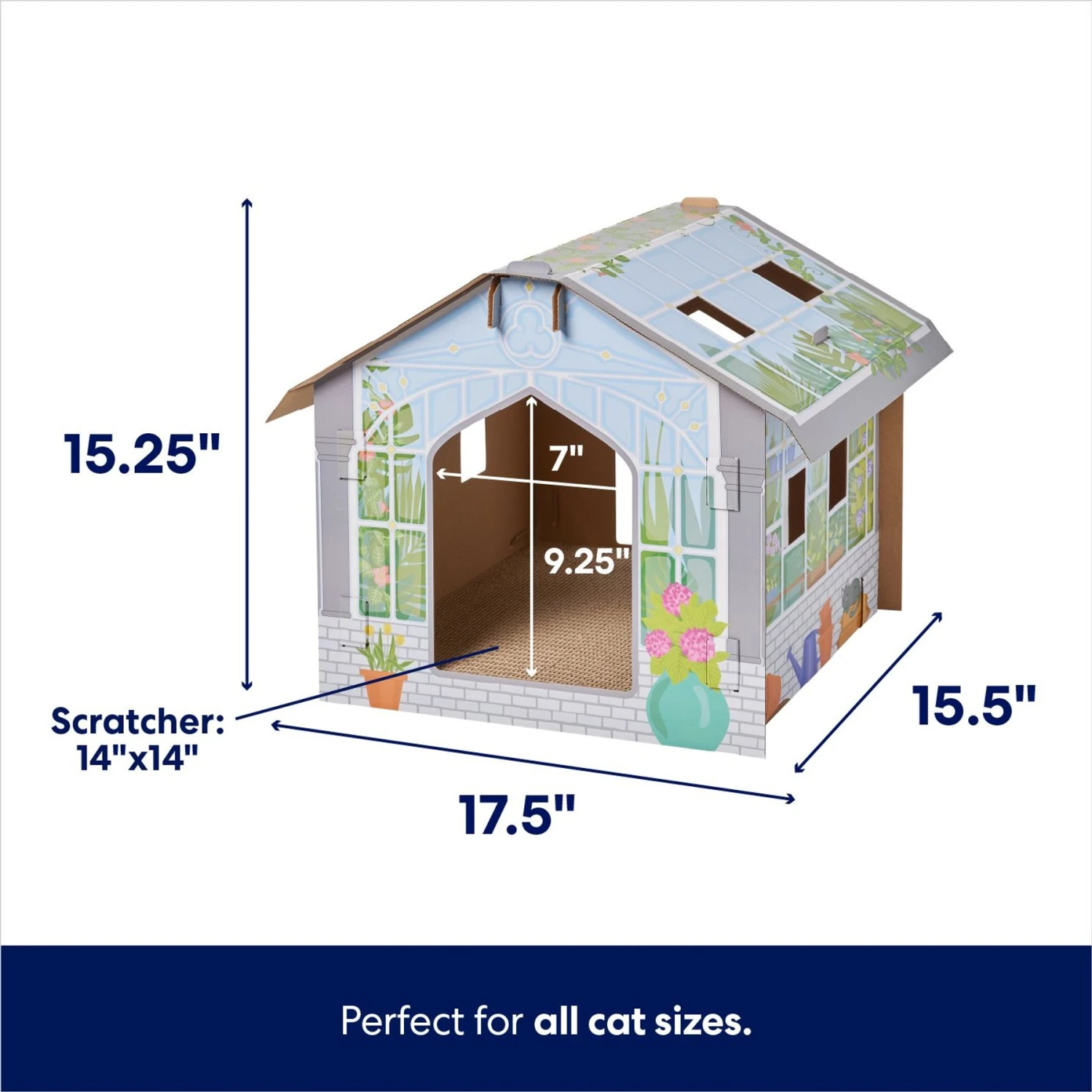 Frisco Greenhouse Cardboard Cat House 2 Frisco Greenhouse Cardboard Cat House - Image 2