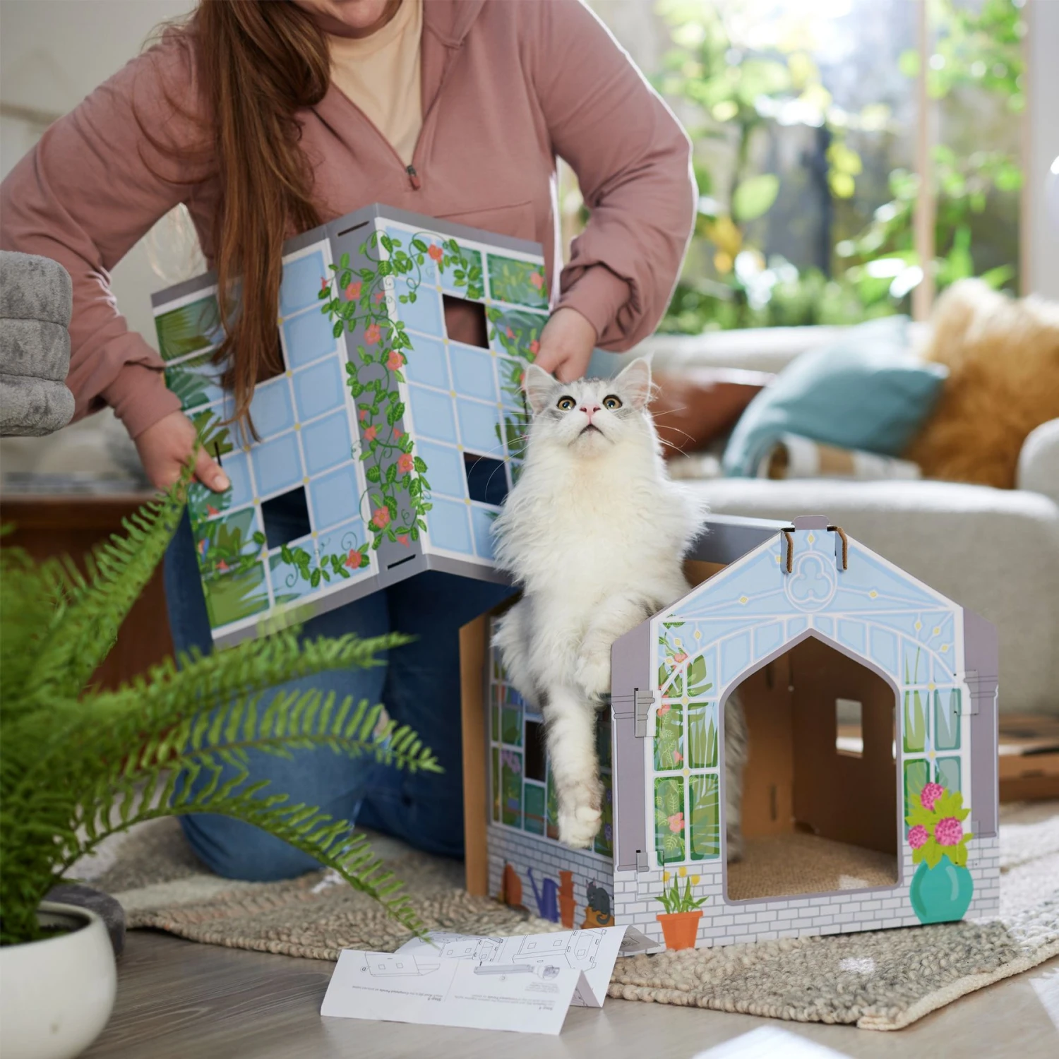 Frisco Greenhouse Cardboard Cat House 4 Frisco Greenhouse Cardboard Cat House - Image 4