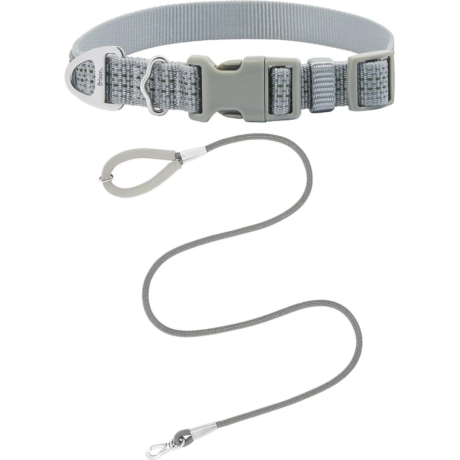 Frisco Outdoor Ultra Reflective Nylon Dog Collar & Frisco Outdoor Ultra Reflective Rope Leash With Padded Handle 1 Frisco Outdoor Ultra Reflective Nylon Dog Collar & Frisco Outdoor Ultra Reflective Rope Leash With Padded Handle