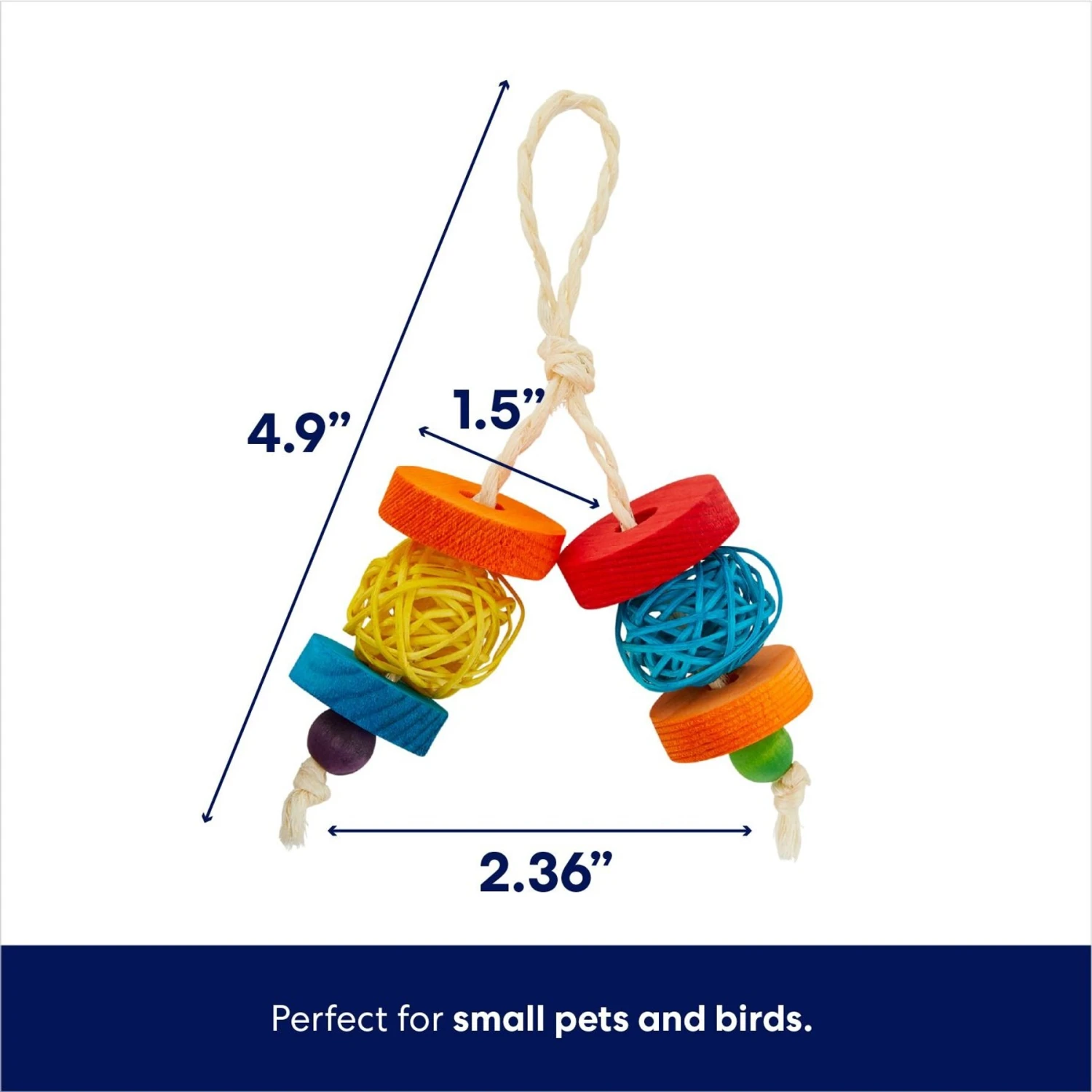 Frisco Dangly Wooden Small Pet Chew Toy 2 Frisco Dangly Wooden Small Pet Chew Toy - Image 2
