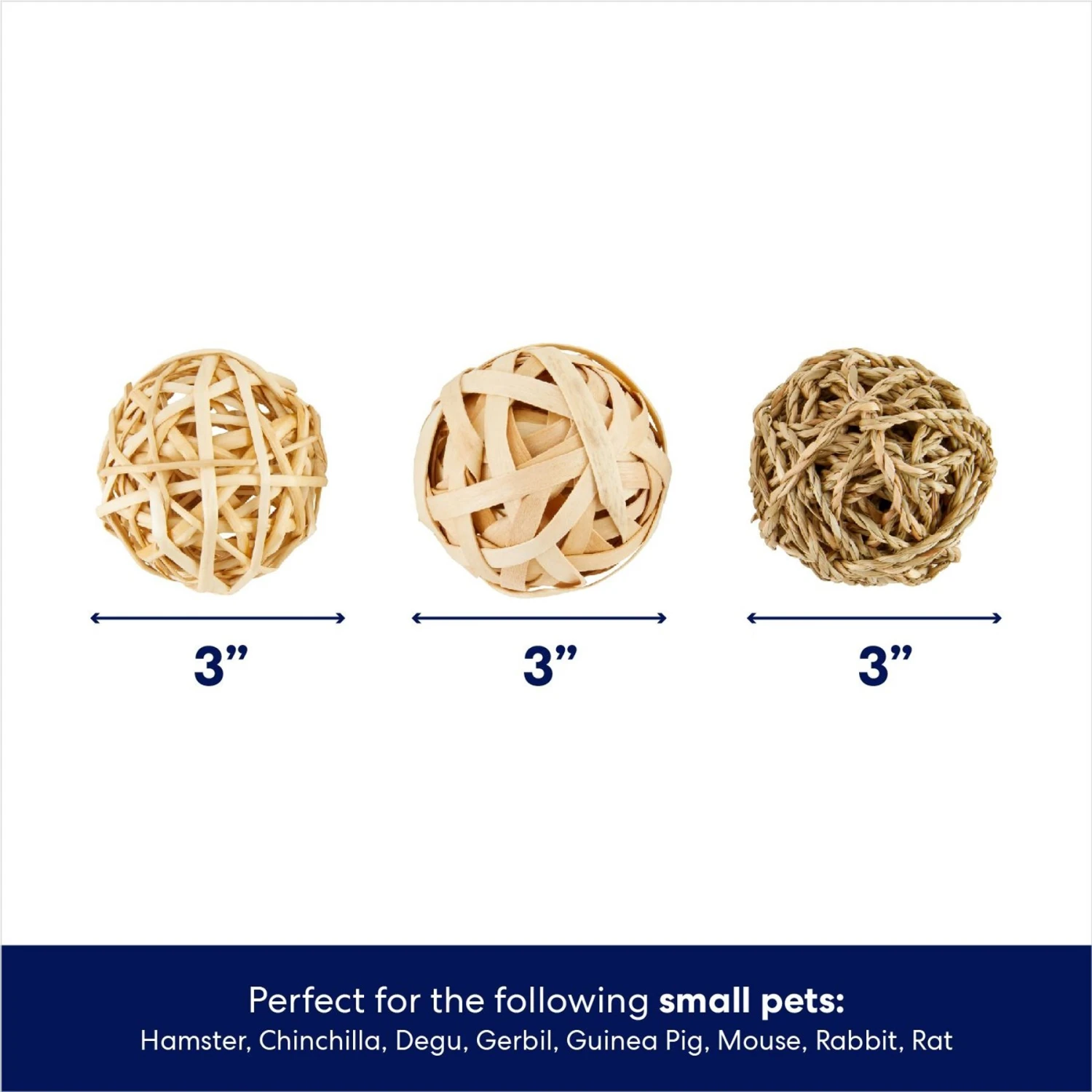 Frisco Trio Balls Small Pet Chew Toys 2 Frisco Trio Balls Small Pet Chew Toys - Image 2