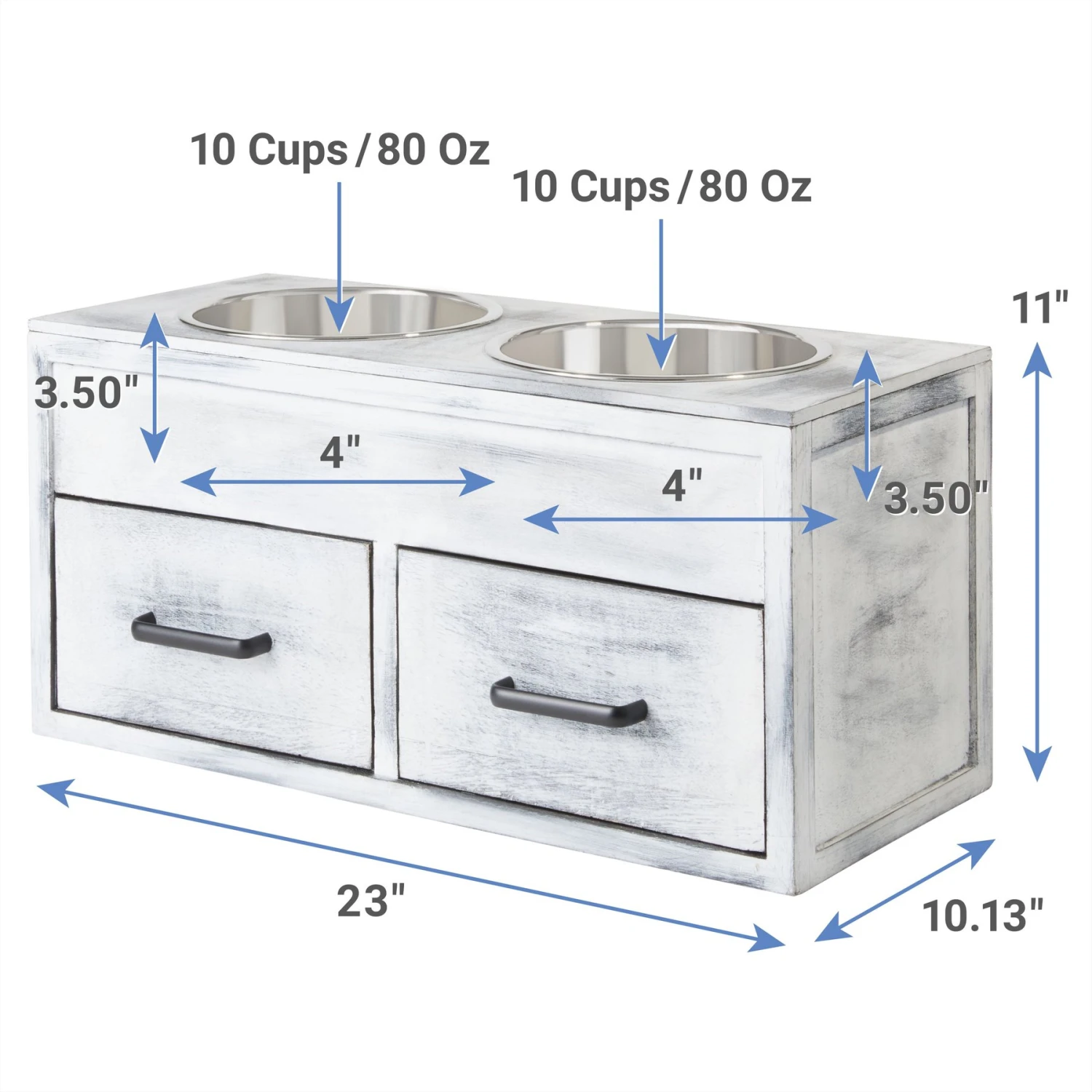 Frisco Premium Wood Elevated Large Breed Dog Bowl With Storage Station, 10 Cup 2 Frisco Premium Wood Elevated Large Breed Dog Bowl With Storage Station, 10 Cup - Image 2