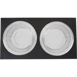 Frisco Premium Wood Elevated Stainless Steel Double Diner Dog & Cat Bowl, Black, 3 Cup -Frisco Sales Store 331509 PT4. AC SS1800 V1657656894