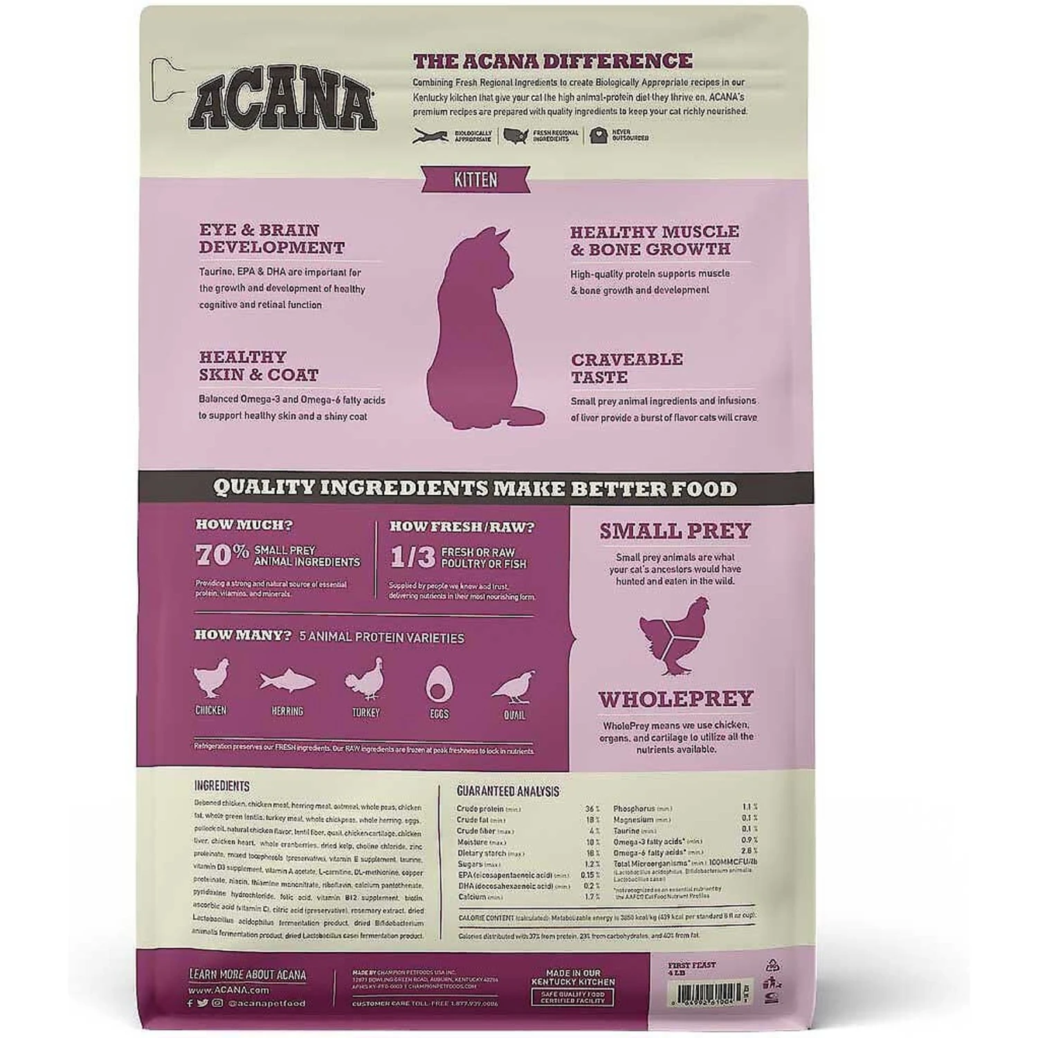 ACANA First Feast High-Protein Kitten Dry Cat Food, 4-lb Bag & Frisco Multi-Cat Unscented Clumping Clay Cat Litter 3 ACANA First Feast High-Protein Kitten Dry Cat Food, 4-lb Bag & Frisco Multi-Cat Unscented Clumping Clay Cat Litter - Image 3