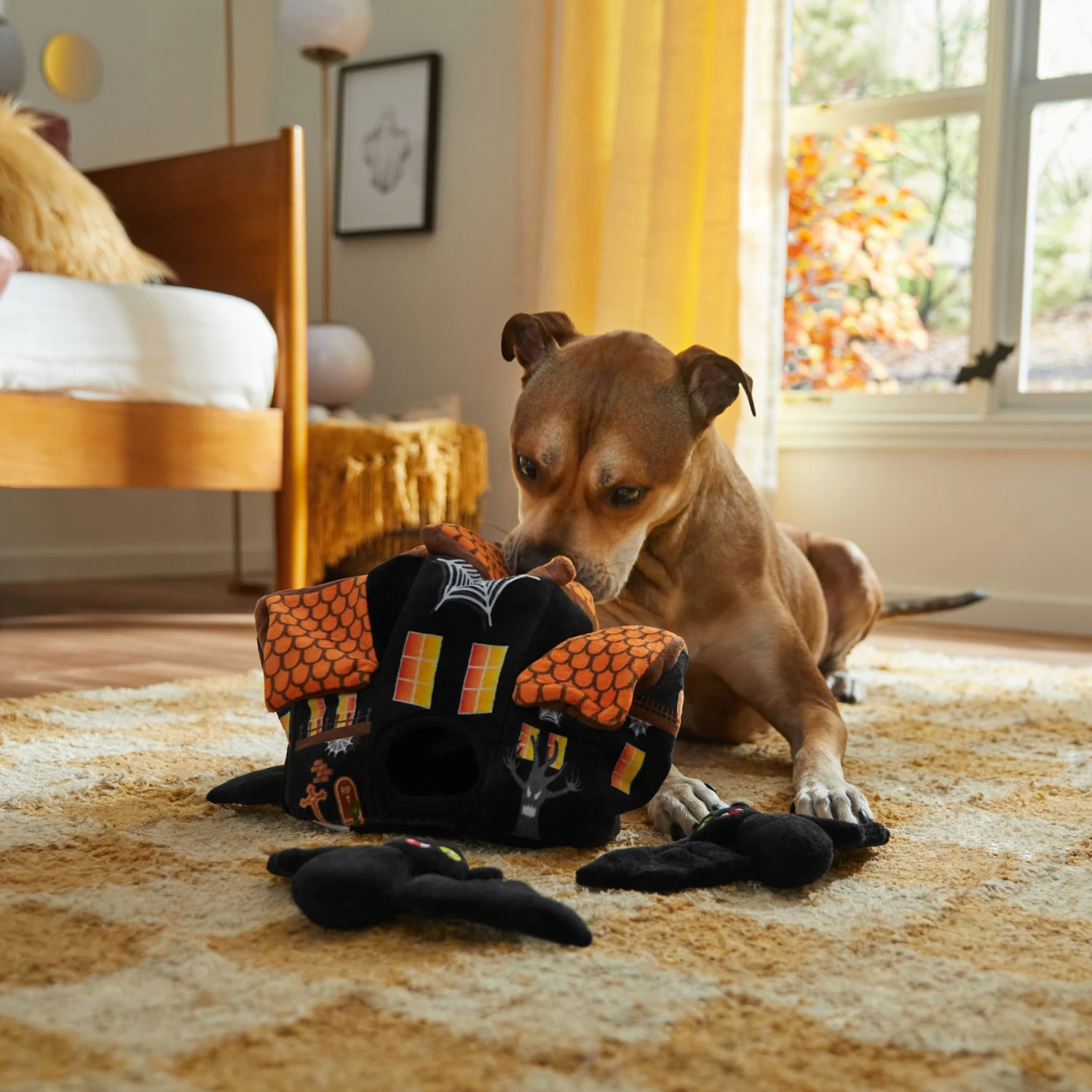 Frisco Halloween Haunted House Hide & Seek Puzzle Plush Squeaky Dog Toy 4 Frisco Halloween Haunted House Hide & Seek Puzzle Plush Squeaky Dog Toy - Image 4