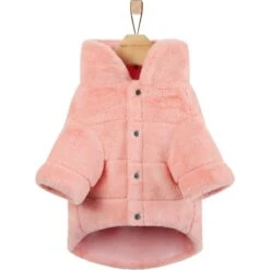 Frisco Lightweight Faux Fur Pink Puffer Dog & Cat Coat -Frisco Sales Store 353869 PT5. AC SS1800 V1659726716