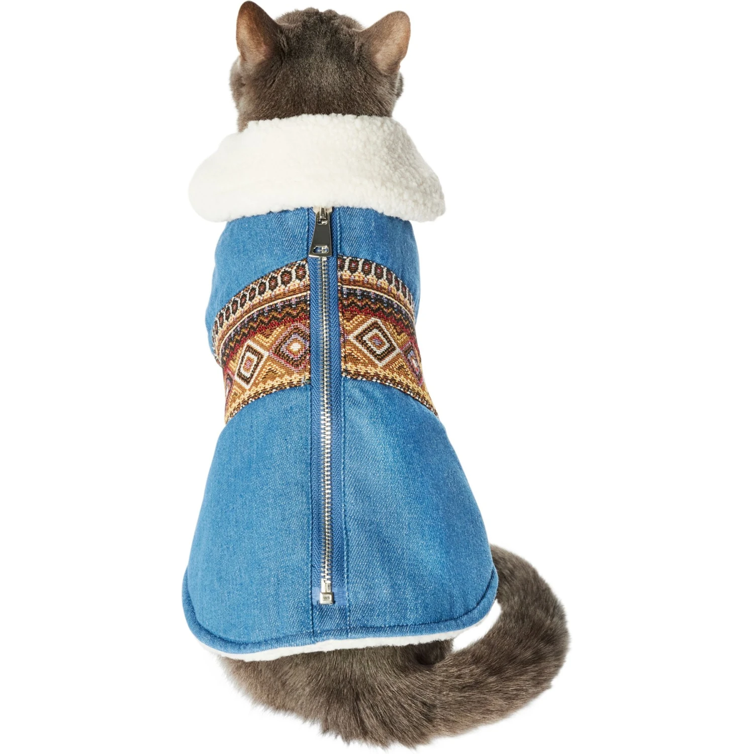 Frisco Mid-Heavyweight Western Fleece Lined Faux Zipper Dog & Cat Coat 1 Frisco Mid-Heavyweight Western Fleece Lined Faux Zipper Dog & Cat Coat