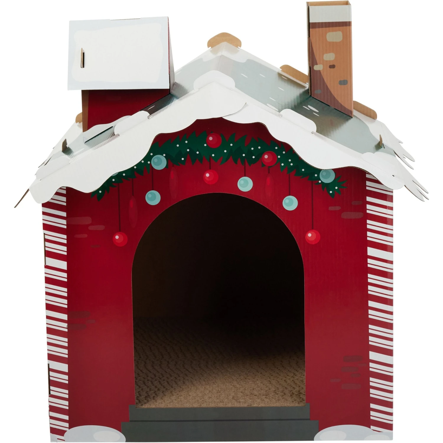 Frisco Holiday Santa's Workshop Cardboard Cat House 3 Frisco Holiday Santa's Workshop Cardboard Cat House - Image 3