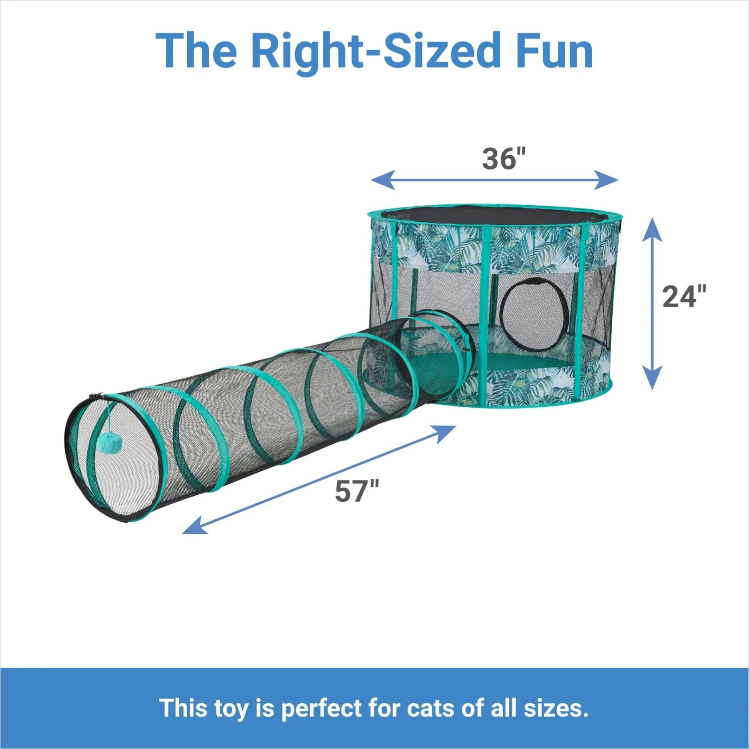 Frisco Mesh Outdoor Extra Wide Pop-up Cat Playpen & Tunnel 2 Frisco Mesh Outdoor Extra Wide Pop-up Cat Playpen & Tunnel - Image 2