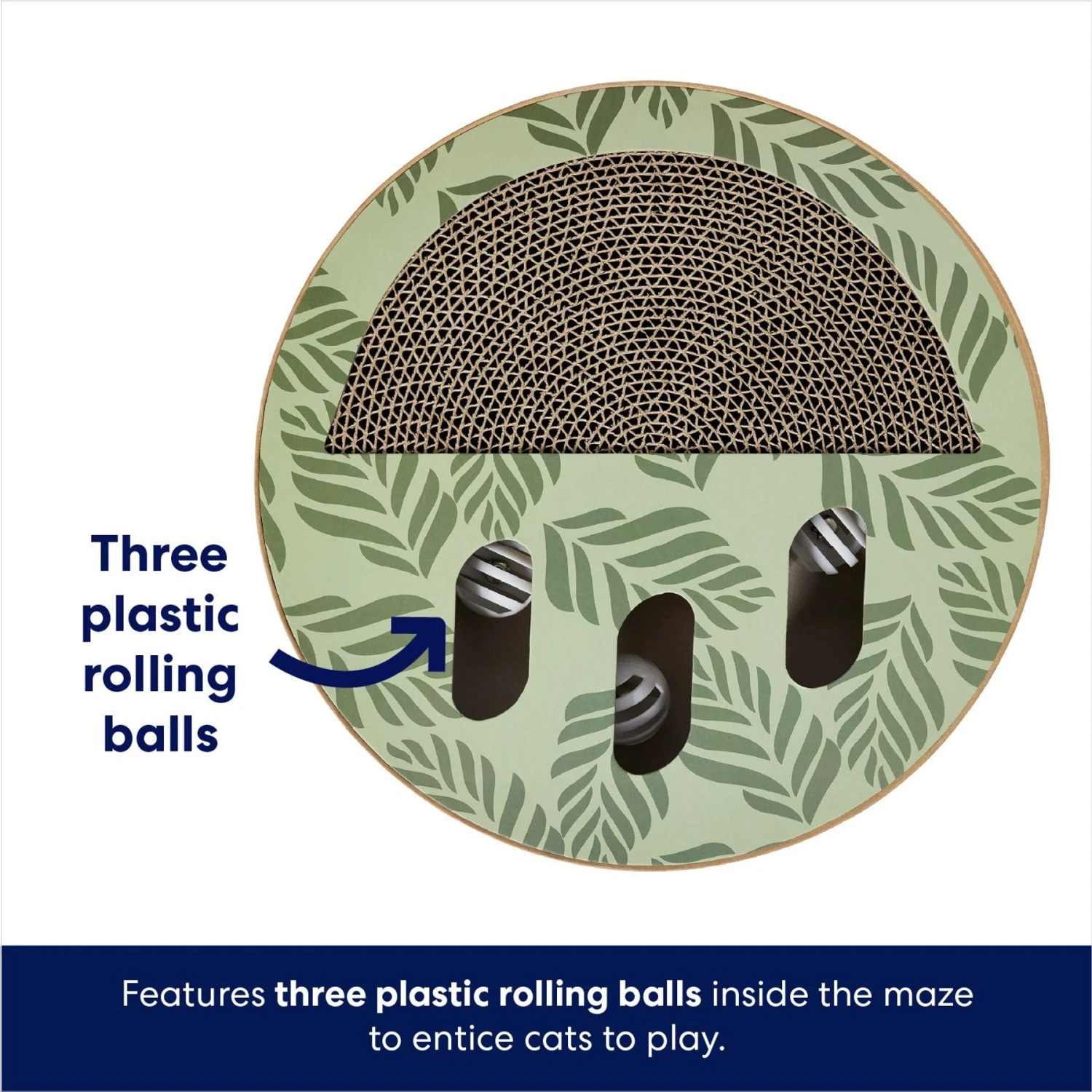 Frisco Interactive Maze & Scratch Cardboard Cat Toy Box With Catnip, Palms 3 Frisco Interactive Maze & Scratch Cardboard Cat Toy Box With Catnip, Palms - Image 3