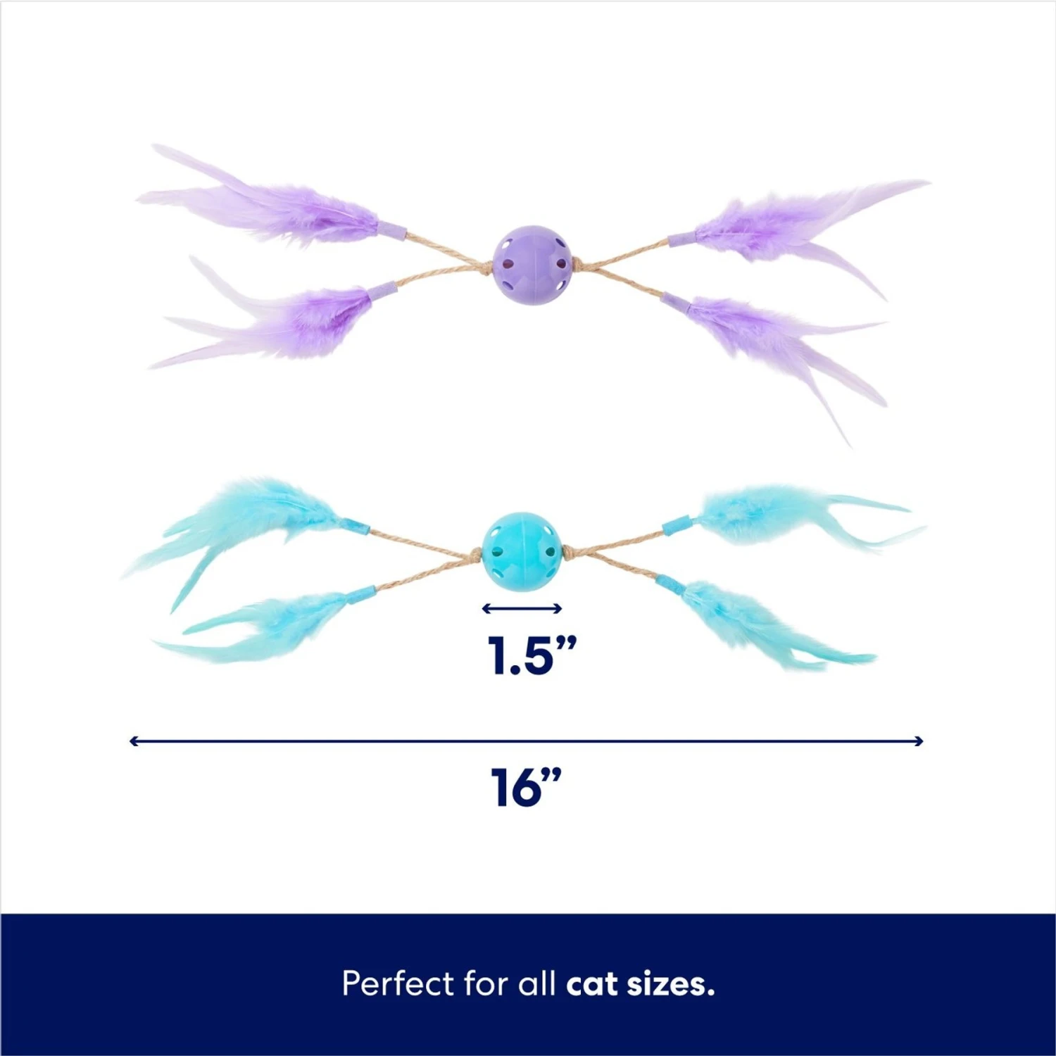 Frisco Feather & Play Plastic Balls Cat Toy, 2 Count 2 Frisco Feather & Play Plastic Balls Cat Toy, 2 Count - Image 2