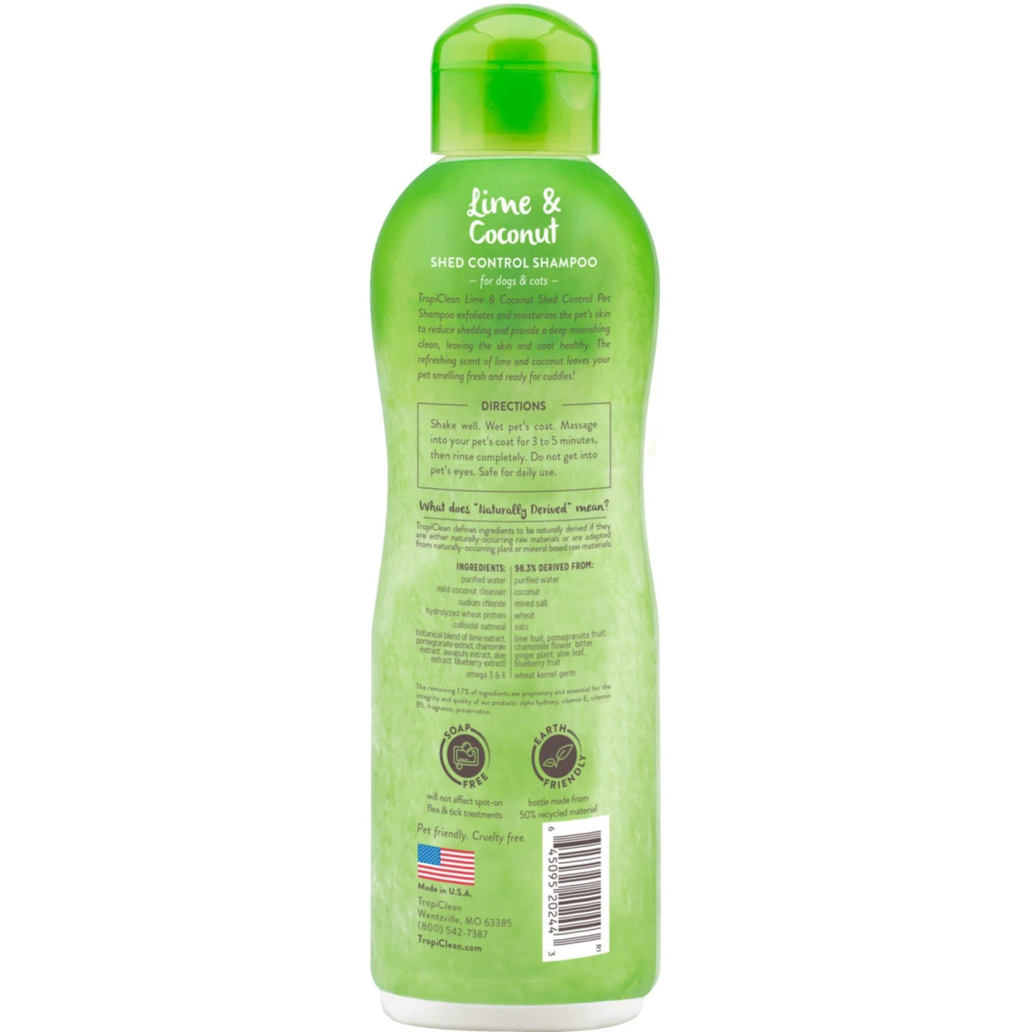 TropiClean Lime & Coconut Deshedding Dog Shampoo & Frisco Shedding Rake Dog & Cat Brush 3 TropiClean Lime & Coconut Deshedding Dog Shampoo & Frisco Shedding Rake Dog & Cat Brush - Image 3