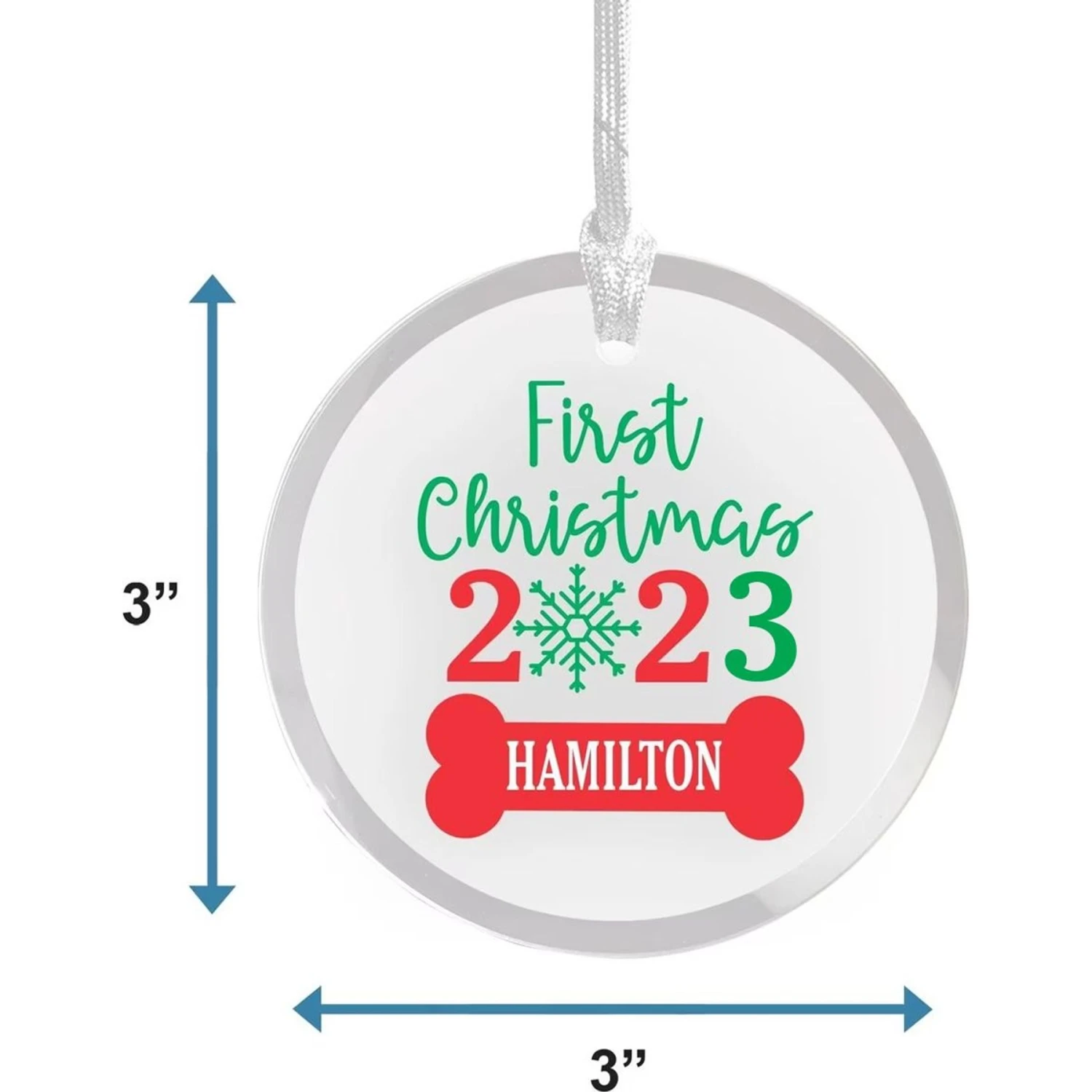Frisco "First Christmas" Round Shaped Personalized Ornament 2 Frisco "First Christmas" Round Shaped Personalized Ornament - Image 2