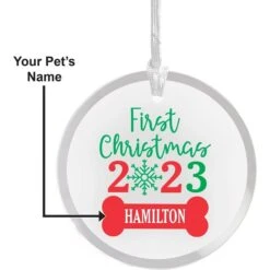 Frisco "First Christmas" Round Shaped Personalized Ornament 11 Frisco "First Christmas" Round Shaped Personalized Ornament -Frisco Sales Store 582622 PT4. AC SS1800 V1697131877