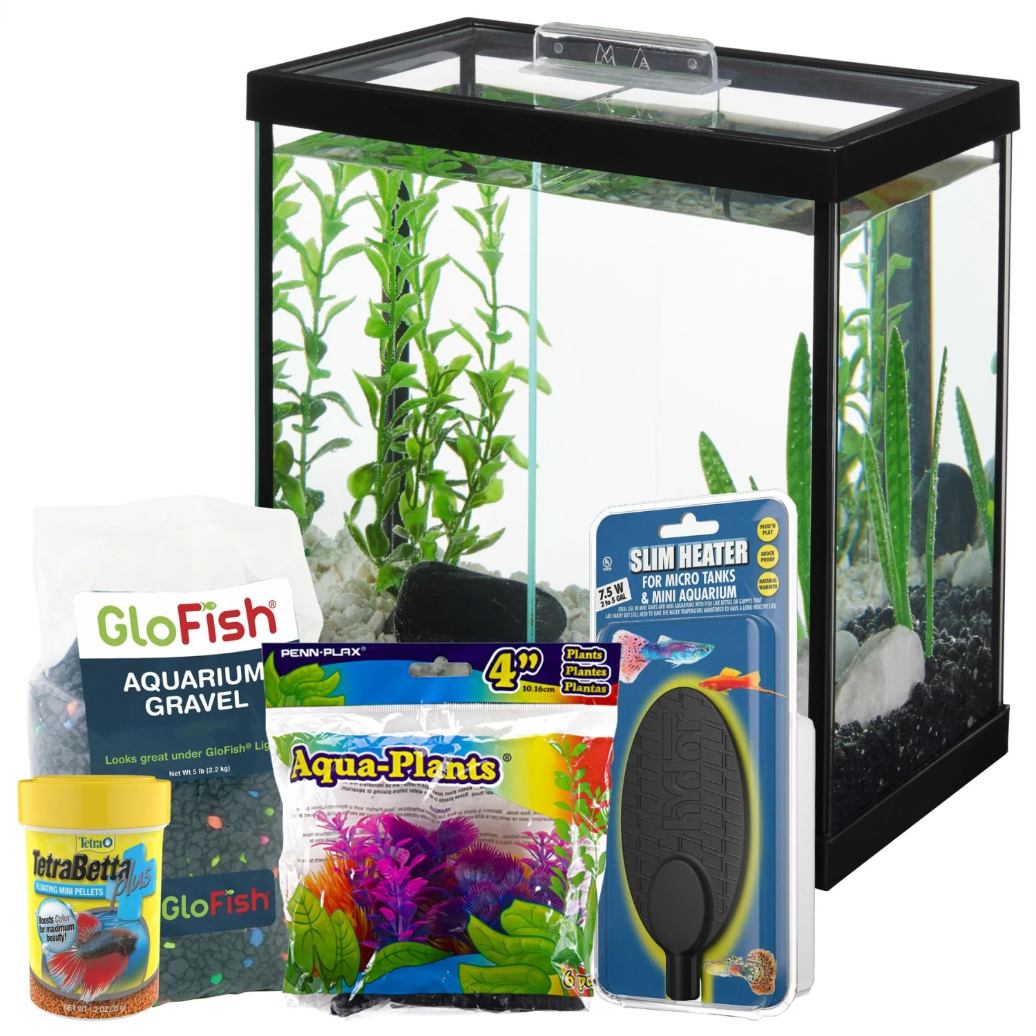GloFish Fluorescent Aquarium Gravel + 4 Items 1 GloFish Fluorescent Aquarium Gravel + 4 Items
