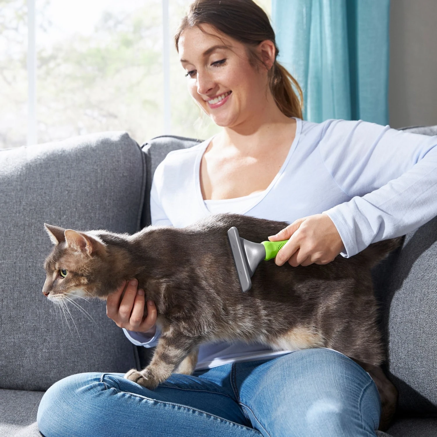 Frisco 71-in Faux Fur Cat Tree & Condo & Frisco Deshedding Dog & Cat Brush 9 Frisco 71-in Faux Fur Cat Tree & Condo & Frisco Deshedding Dog & Cat Brush - Image 9