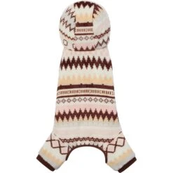 Frisco Fairisle Cozy Plush Fleece Dog & Cat PJs, Cream -Frisco Sales Store 719006 PT4. AC SS1800 V1692720278