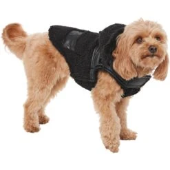 Frisco Medium Weight Faux Leather Dog & Cat Parka With Faux Fur Trimmed Hood, Black 10 Frisco Medium Weight Faux Leather Dog & Cat Parka With Faux Fur Trimmed Hood, Black -Frisco Sales Store 719798 PT2. AC SS1800 V1703184628