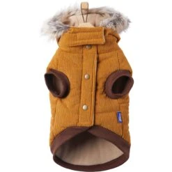 Frisco Heavy Weight Lux Corduroy Insulated Dog & Cat Coat With Fur Trimmed Hood -Frisco Sales Store 719966 PT4. AC SS1800 V1692978846