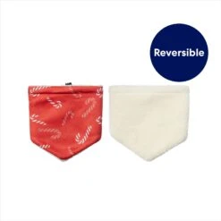 Frisco Reversible Candy Cane Cozy Knit Faux Fur Dog & Cat Pullover Bandana, 1 Count -Frisco Sales Store 745294 PT3. AC SS1800 V1694793502