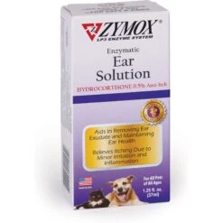 Zymox Ear Infection Solution With .5% Hydrocortisone For Dogs & Cats, 1.25-oz Bottle & Frisco Ear Wipes For Dogs, 100 Count -Frisco Sales Store 808334 PT2. AC SS1800 V1679065302