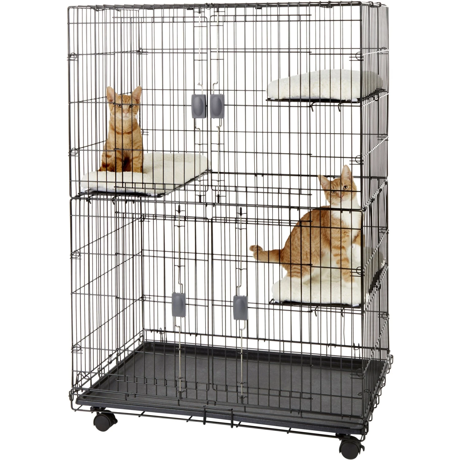 Frisco Collapsible Wire Cat Cage Playpen & Van Ness High Side Corner Cat Litter Pan, Blue 2 Frisco Collapsible Wire Cat Cage Playpen & Van Ness High Side Corner Cat Litter Pan, Blue - Image 2