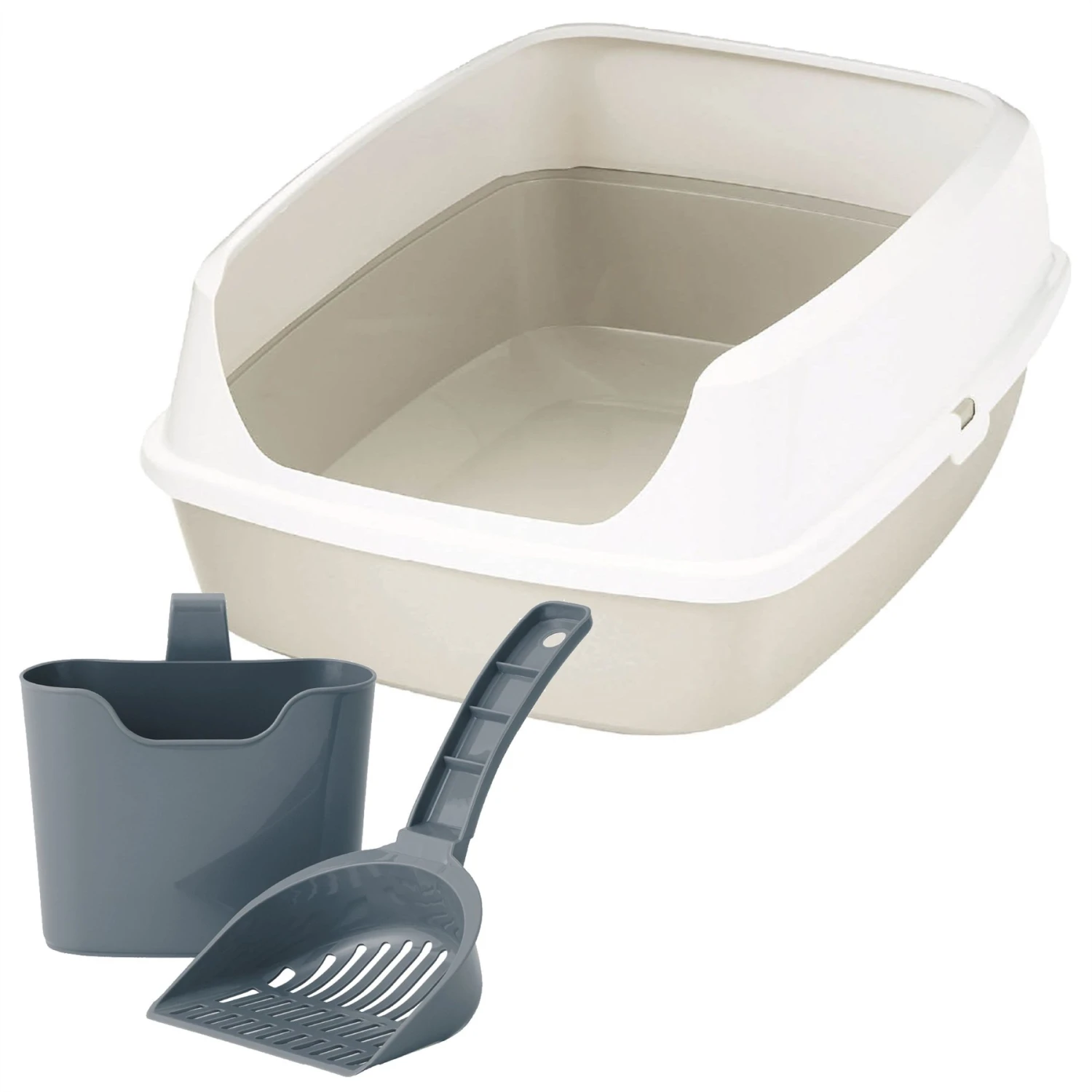 Frisco Open Top Cat Litter Box With Rim, Large & Frisco Plastic Litter Scooper With Caddy 1 Frisco Open Top Cat Litter Box With Rim, Large & Frisco Plastic Litter Scooper With Caddy