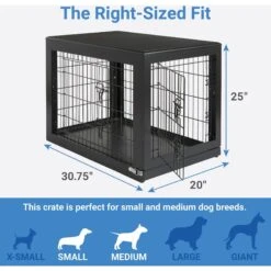 Frisco Double Door Furniture Style Dog Crate, Black & Frisco Swirl Dog Crate Mat -Frisco Sales Store 947710 PT2. AC SS1800 V1693920105