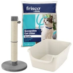Frisco Multi-Cat Unscented Clumping Clay Cat Litter + 2 Items