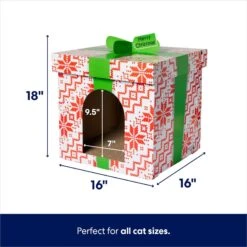 Frisco Holiday Gift Box Cardboard Cat House & Frisco Holiday Santa's Workshop Cardboard Cat House -Frisco Sales Store 986158 PT2. AC SS1800 V1698258056